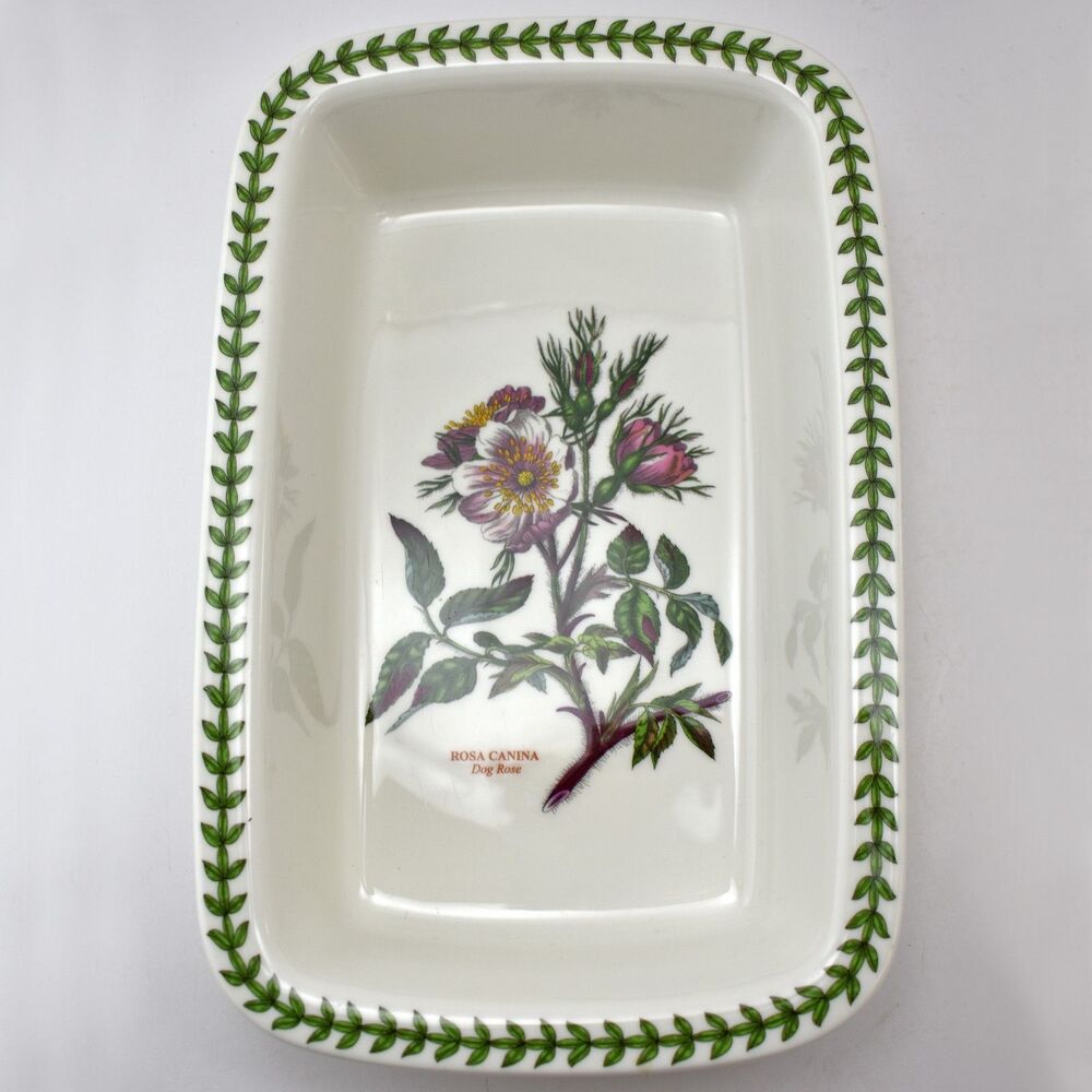 Portmeirion Botanic Garden Rosa Canina Dog Rose Rectangular Baker 10"
